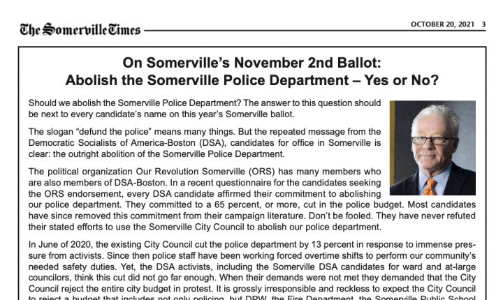 Screenshot of the original ad version of this opinion article in the Somerville Times. Courtesy of Joe Lynch.