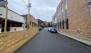 Outdoor dining construction at Redbones, May 2022. Photo by Jason Pramas. Copyright 2022 Jason Pramas.