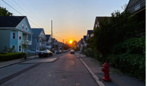 Somerville at sunset, May 2022. Photo by Jason Pramas. Copyright 2022 Jason Pramas.
